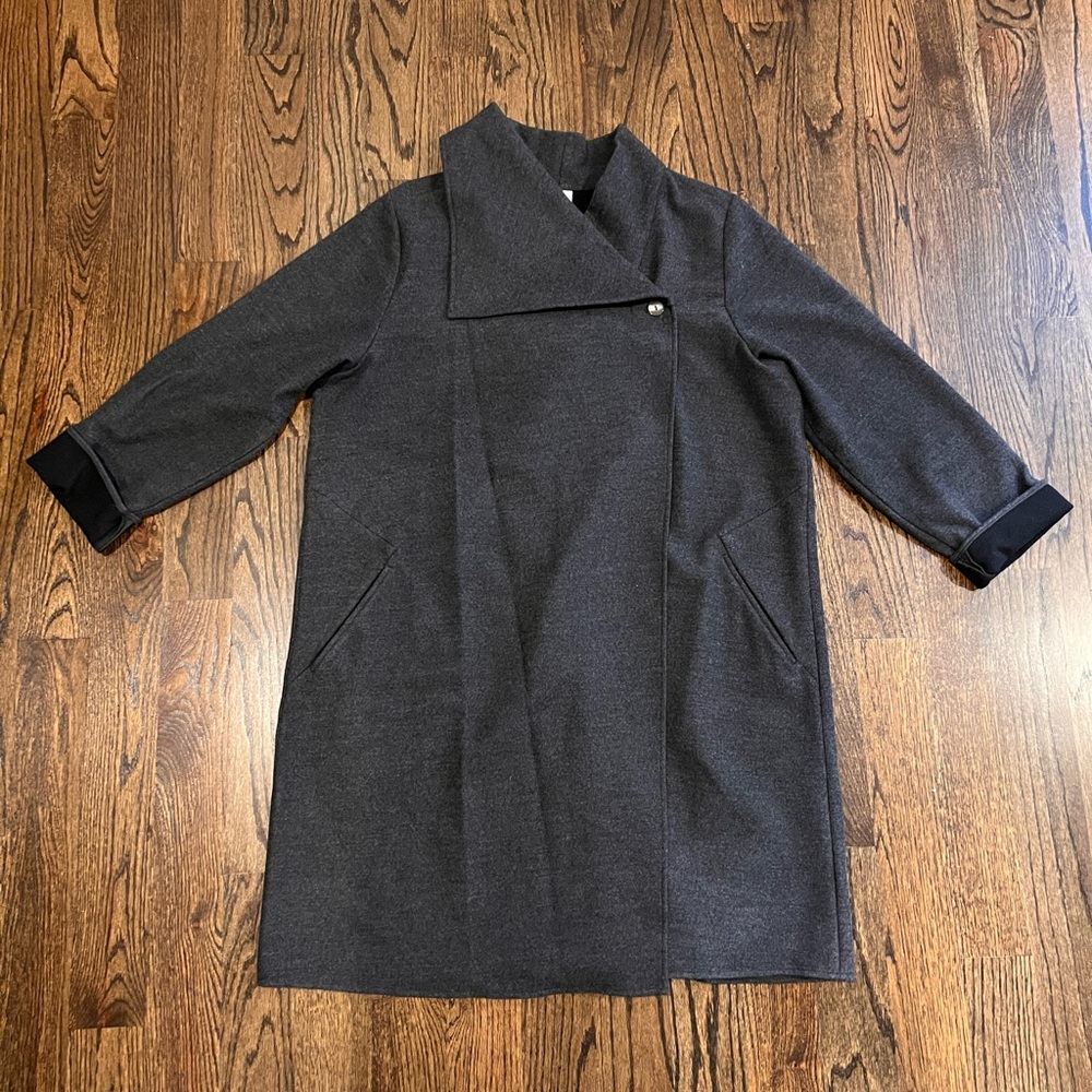 J Jill Gray Wrap Jacket With Single Button Closur… - image 1